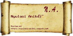 Nyulasi Anikó névjegykártya
